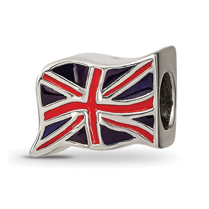 Sterling Silver Reflections Enameled United Kingdom Flag Bead