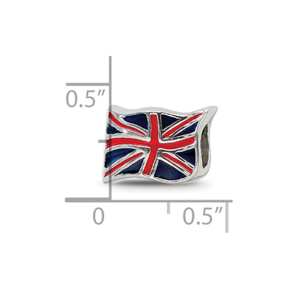 Sterling Silver Reflections Enameled United Kingdom Flag Bead