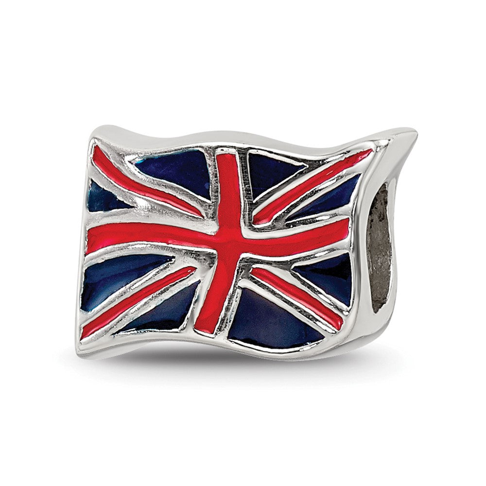 Sterling Silver Reflections Enameled United Kingdom Flag Bead