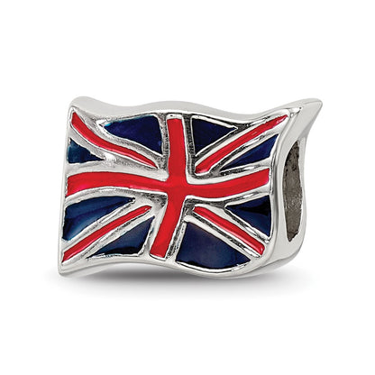 Sterling Silver Reflections Enameled United Kingdom Flag Bead
