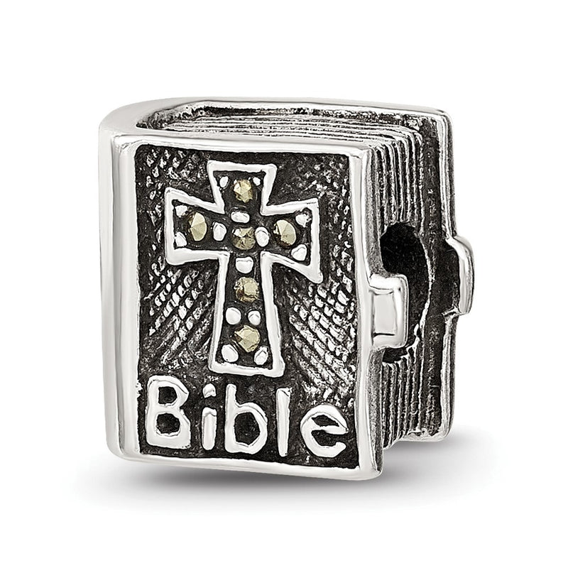 Sterling Silver Reflections Marcasite Cross Bible Bead