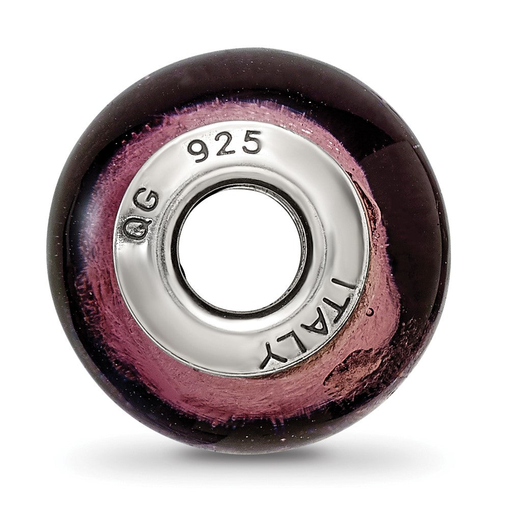 Sterling Silver Reflections Lavender Italian Murano Bead