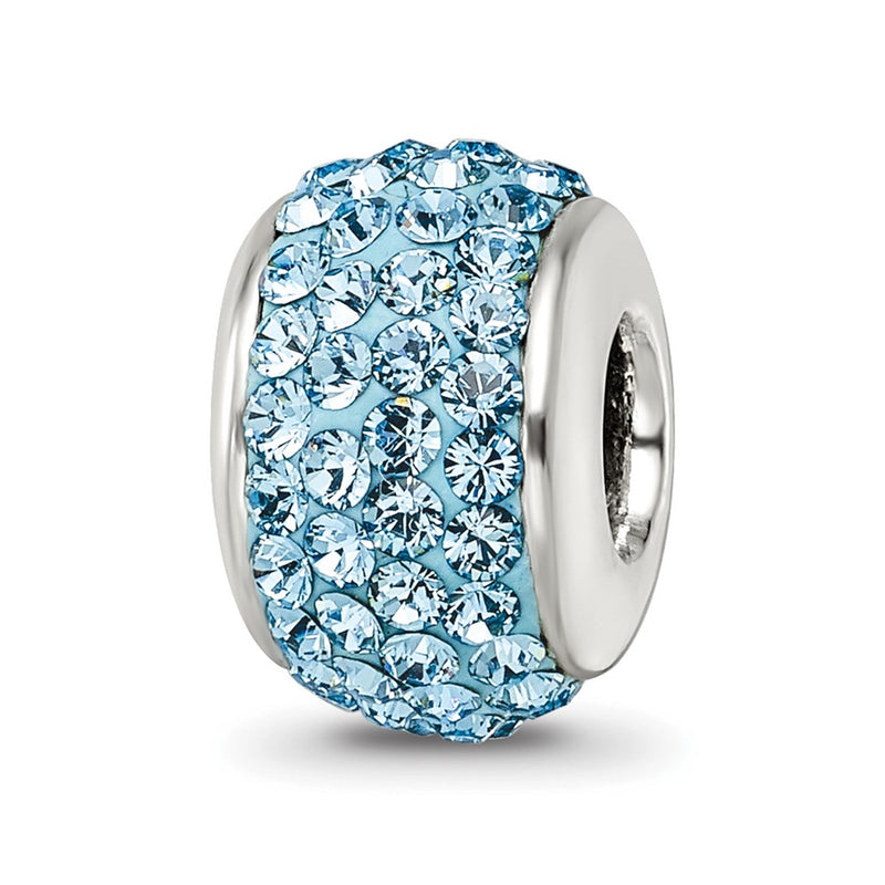 Sterling Silver Reflections Sky Blue Full Preciosa Crystal Bead