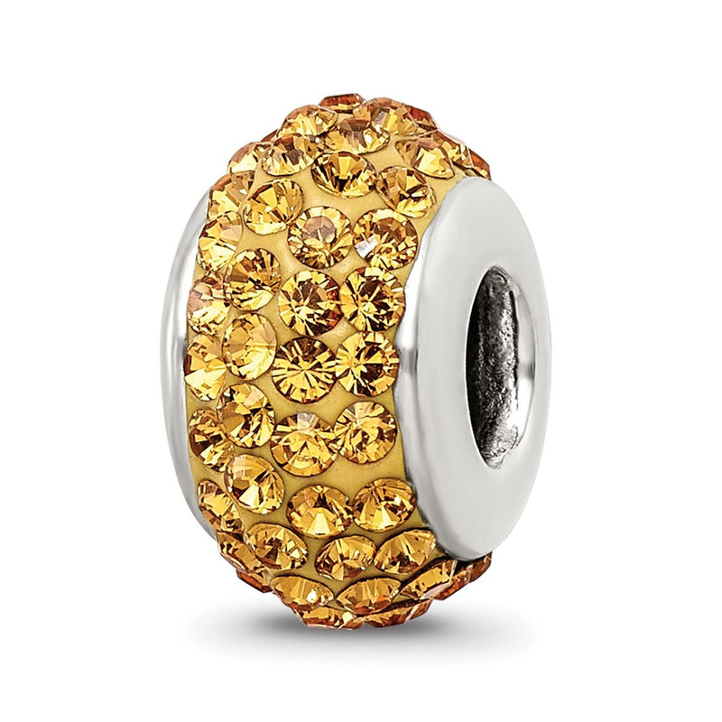 Sterling Silver Reflections Orange Full Preciosa Crystal Bead