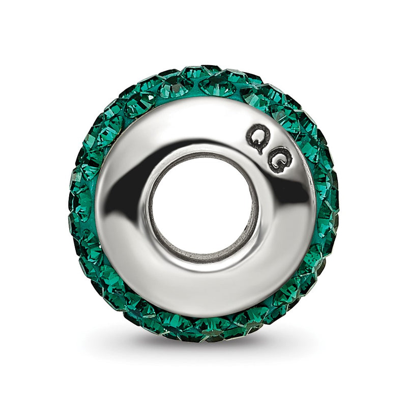 Sterling Silver Reflections Medium Green Full Preciosa Crystal Bead