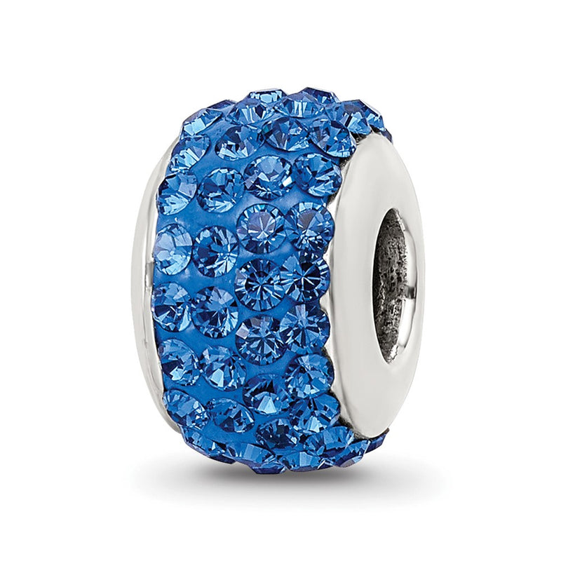 Sterling Silver Reflections Medium Blue Full Preciosa Crystal Bead