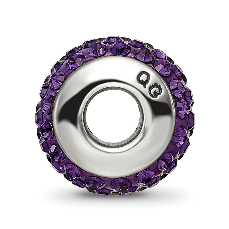 Sterling Silver Reflections Purple/Violet Full Preciosa Crystal Bead