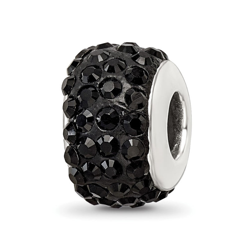 Sterling Silver Reflections Black Full Preciosa Crystal Bead