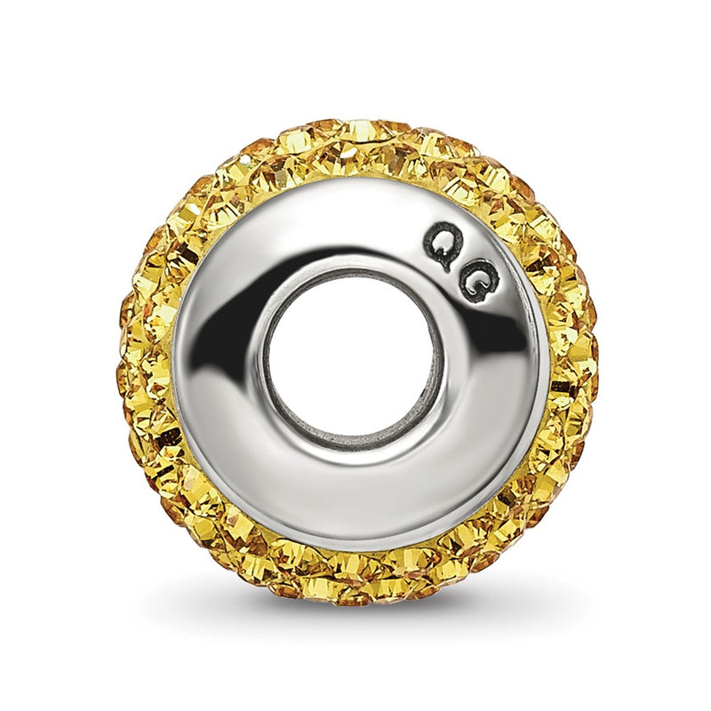 Sterling Silver Reflections Yellow Full Preciosa Crystal Bead