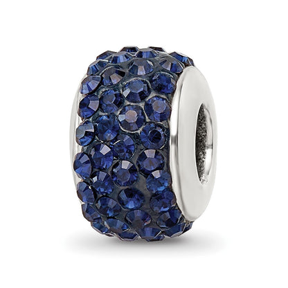 Sterling Silver Reflections Dark Blue/Navy Full Preciosa Crystal Bead