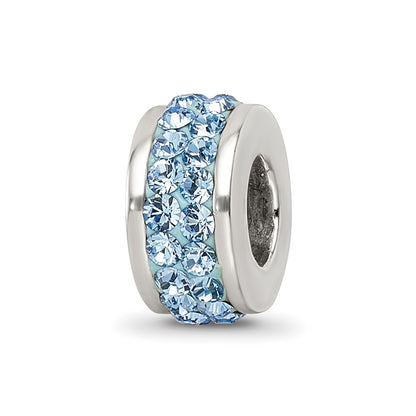 Sterling Silver Reflections Sky Blue Double Row Preciosa Crystal Bead