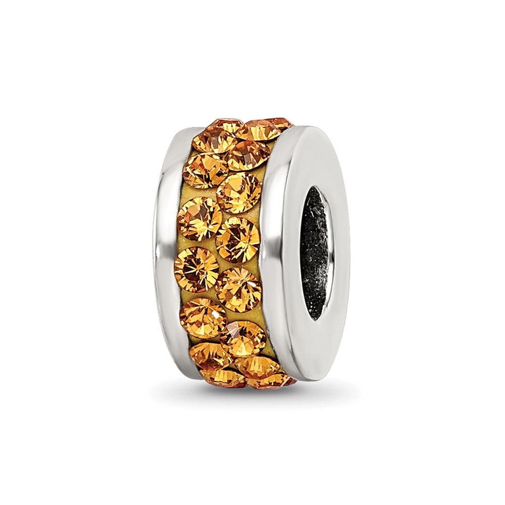 Sterling Silver Reflections Orange Double Row Preciosa Crystal Bead