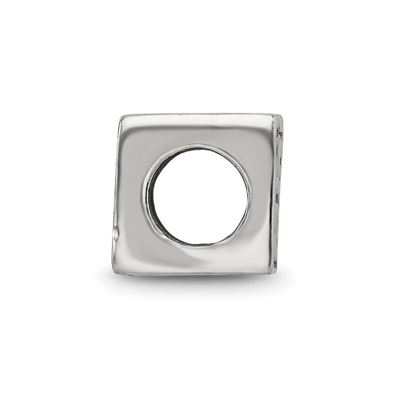 Sterling Silver Reflections Heart Cube Bead