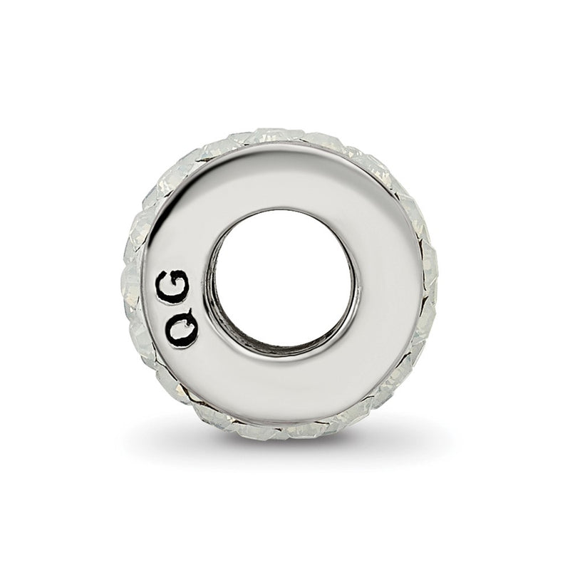 Sterling Silver Reflections Cream Double Row Preciosa Crystal Bead