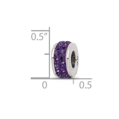 Sterling Silver Reflections Purple Double Row Preciosa Crystal Bead