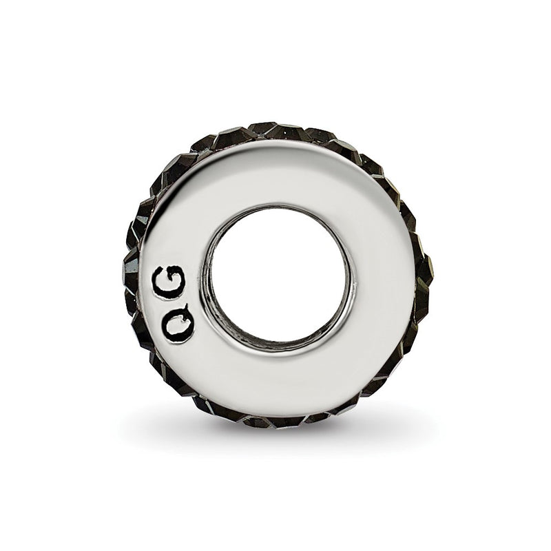Sterling Silver Reflections Black Double Row Preciosa Crystal Bead