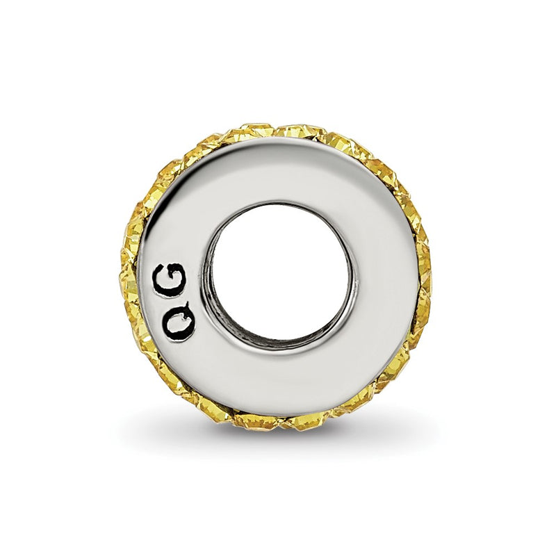 Sterling Silver Reflections Yellow Double Row Preciosa Crystal Bead