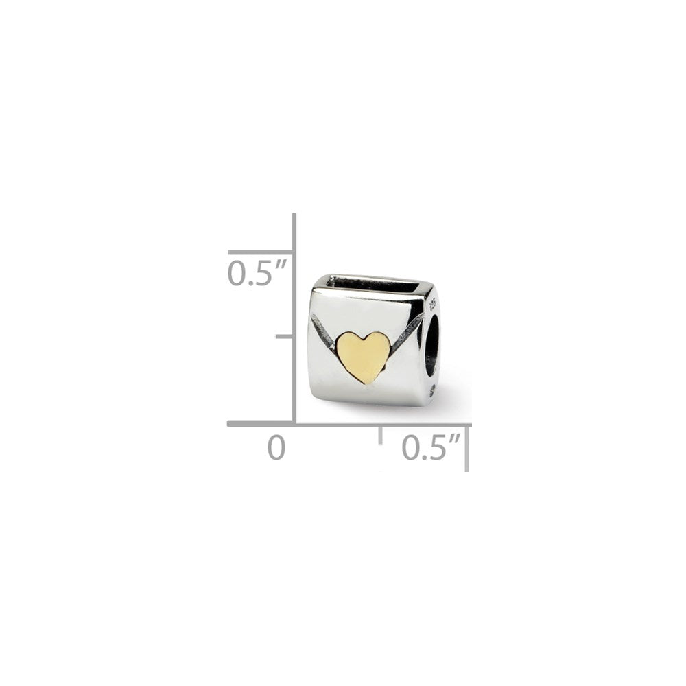 Ss/Gold Plated Sterling Silver & 14K Reflections Love Note Bead