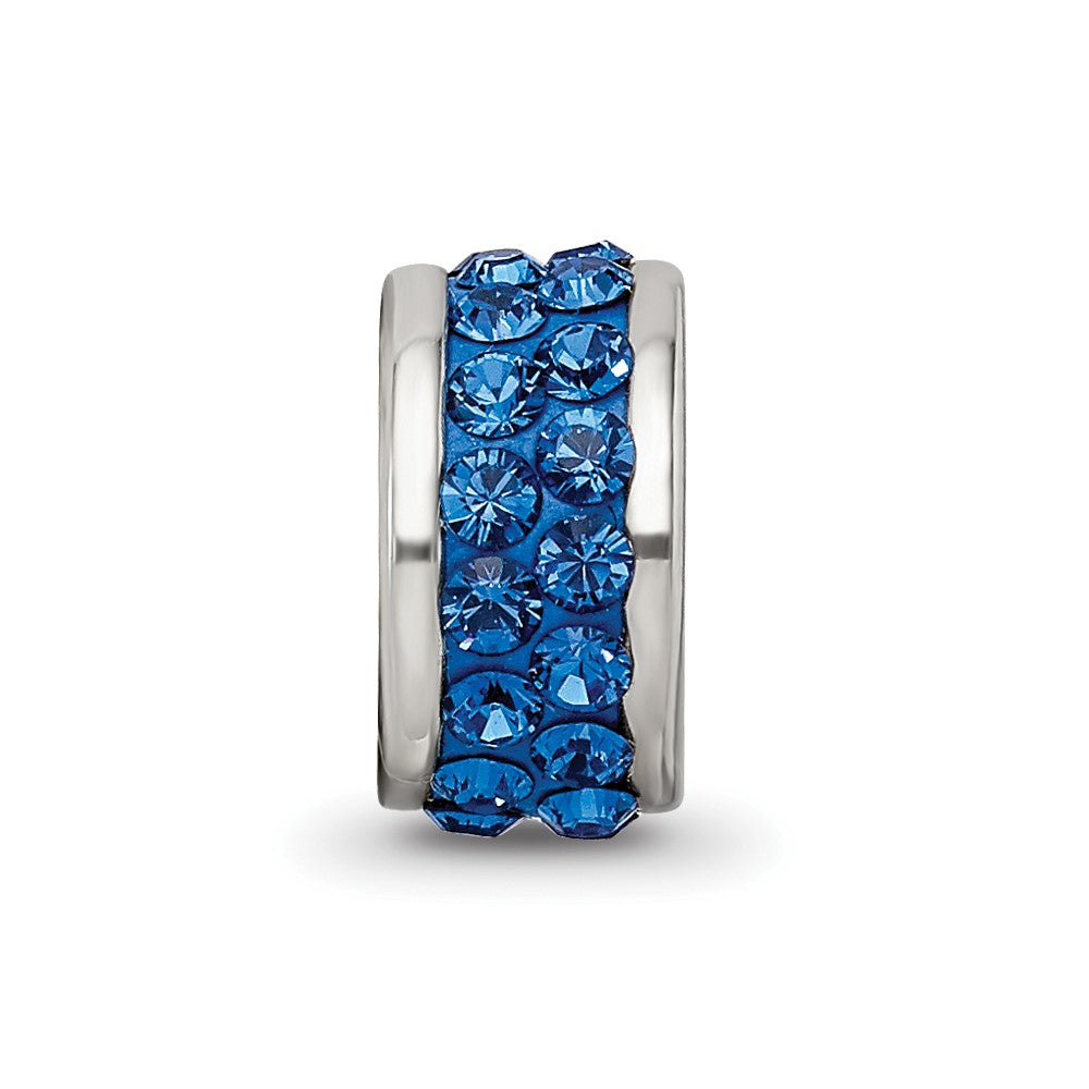 Sterling Silver Reflections Dark Blue Double Row Preciosa Crystal Bead