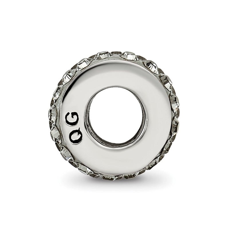 Sterling Silver Reflections Silver/Grey Double Row Preciosa Crystal Bead