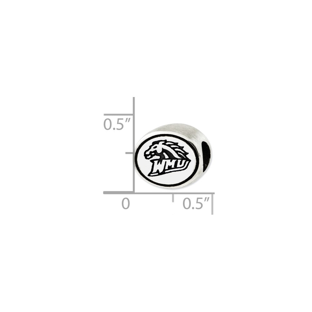 Sterling Silver Antiqued Western Michigan University Collegiate Bead