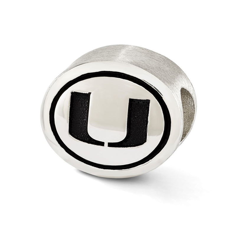 Sterling Silver Antiqued University Of Miami Collegiate Bead