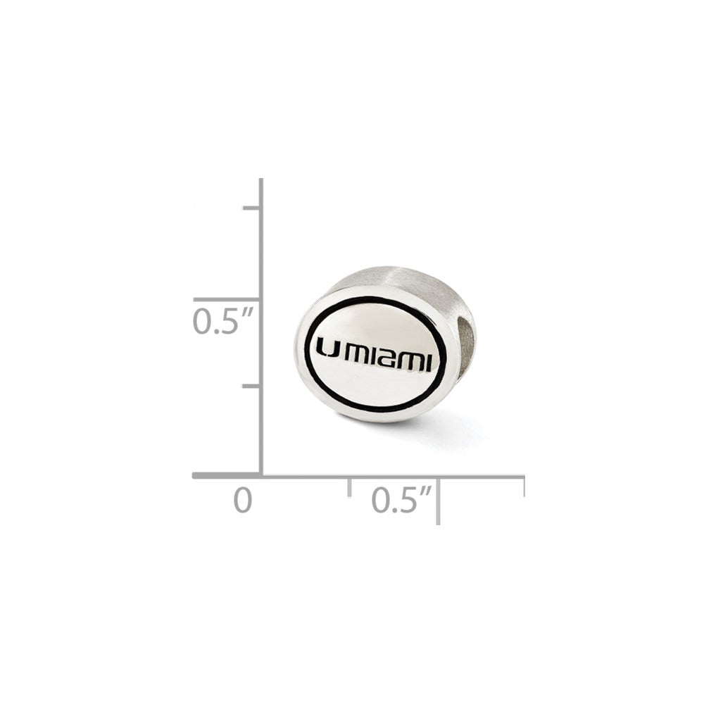 Sterling Silver Antiqued University Of Miami Collegiate Bead