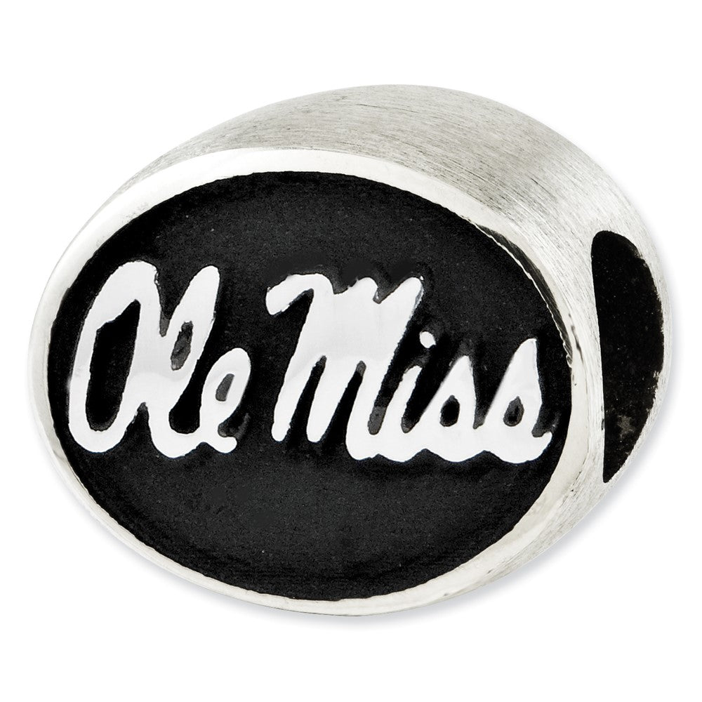 Sterling Silver Antiqued University Of Mississippi Collegiate Bead