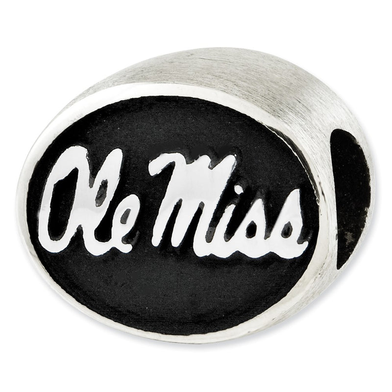 Sterling Silver Antiqued University Of Mississippi Collegiate Bead