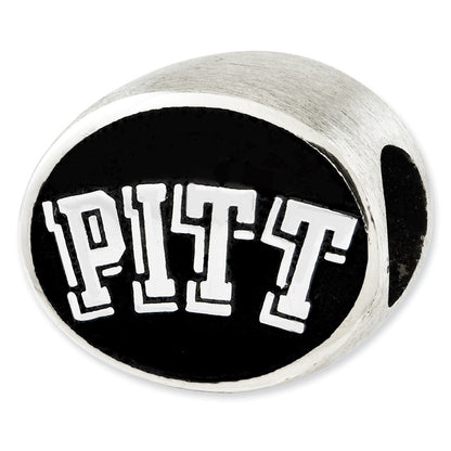 Sterling Silver Antiqued University Of Pittsburgh Collegiate Bead