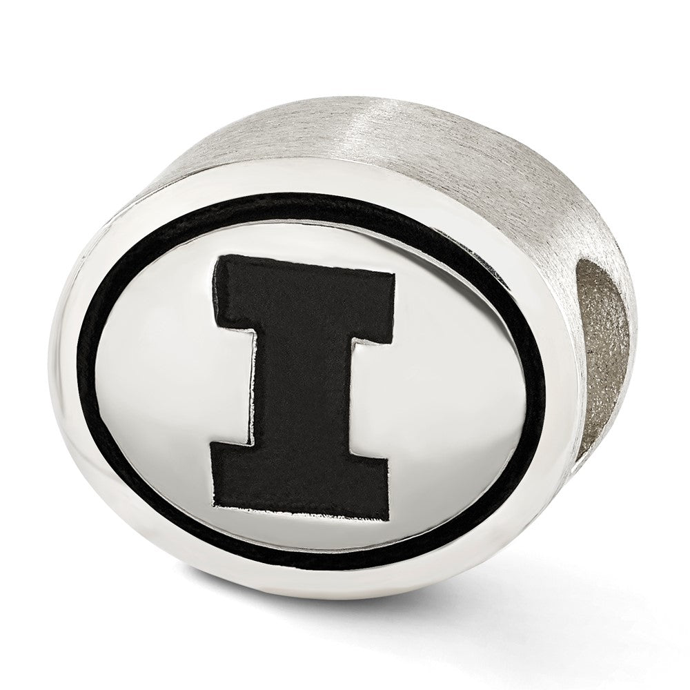 Sterling Silver Antiqued University Of Illinois Collegiate Bead