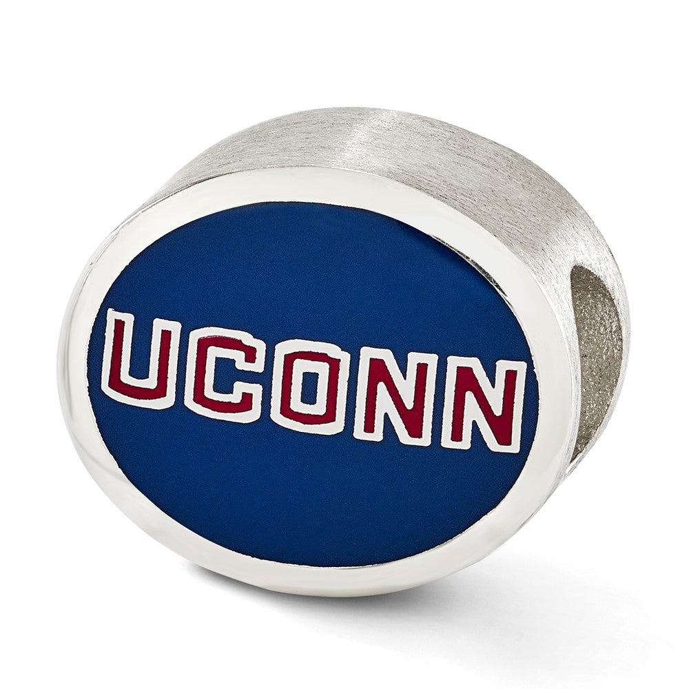 Sterling Silver Enameled University Of Connecticut Collegiate Bead
