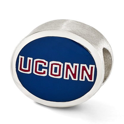 Sterling Silver Enameled University Of Connecticut Collegiate Bead