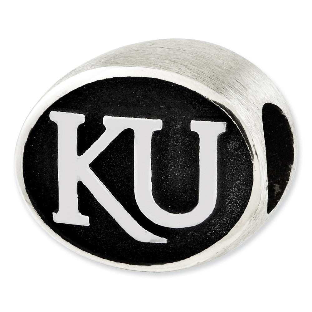 Sterling Silver Antiqued University Of Kansas Collegiate Bead