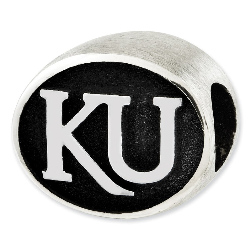 Sterling Silver Antiqued University Of Kansas Collegiate Bead