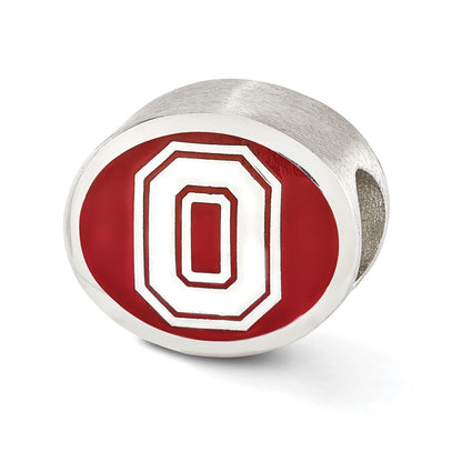 Sterling Silver Enameled Ohio State University Collegiate Bead
