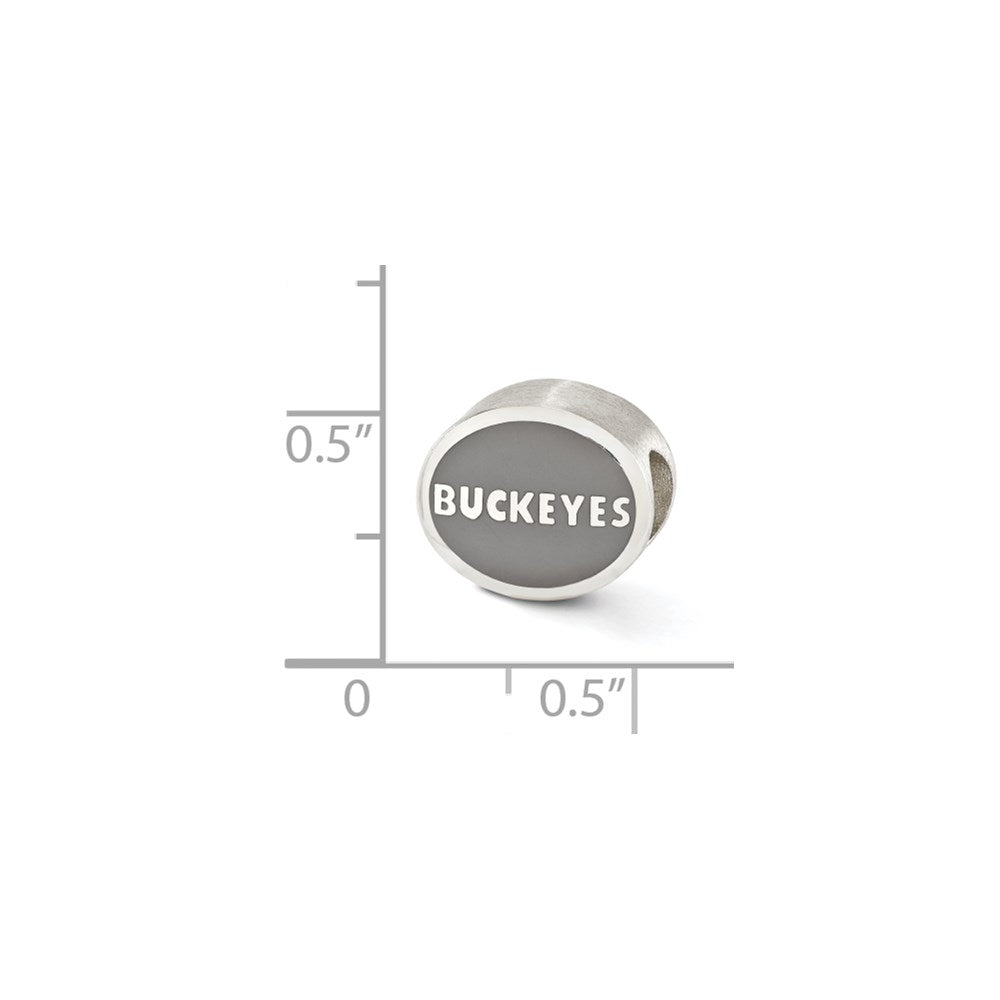 Sterling Silver Enameled Ohio State University Collegiate Bead