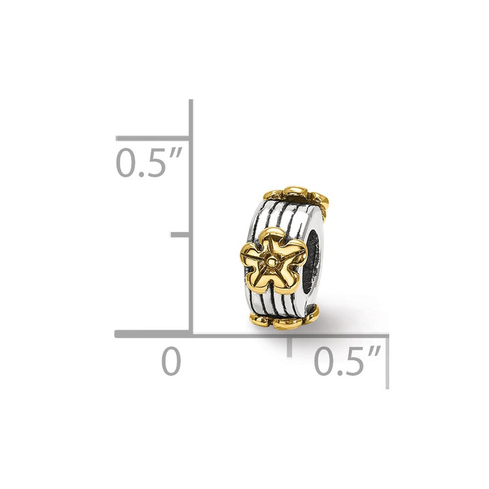Ss/Gold Plated Sterling Silver & 14K Reflections Floral Bead