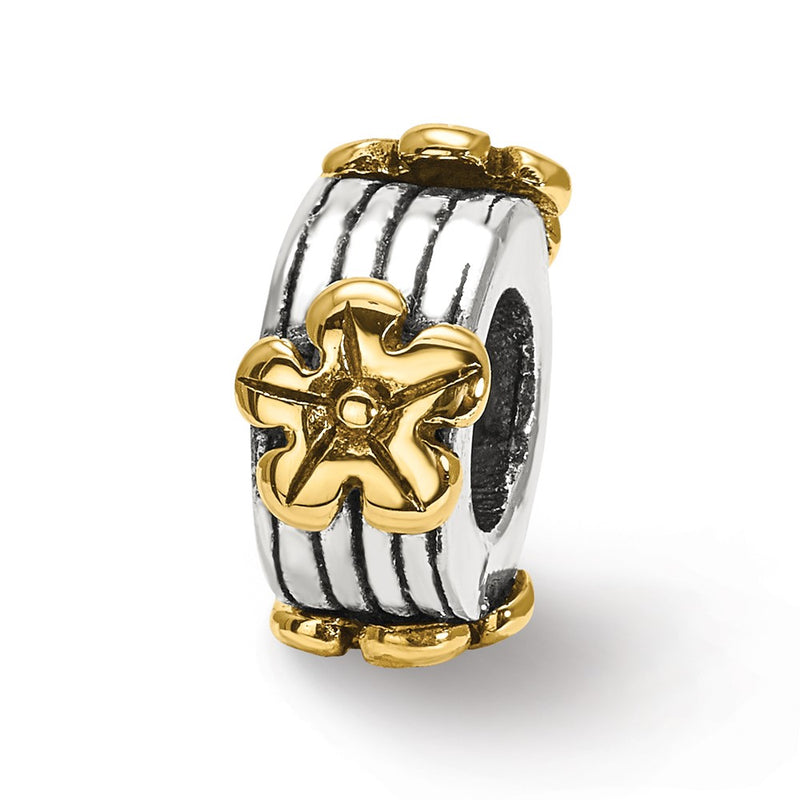Ss/Gold Plated Sterling Silver & 14K Reflections Floral Bead