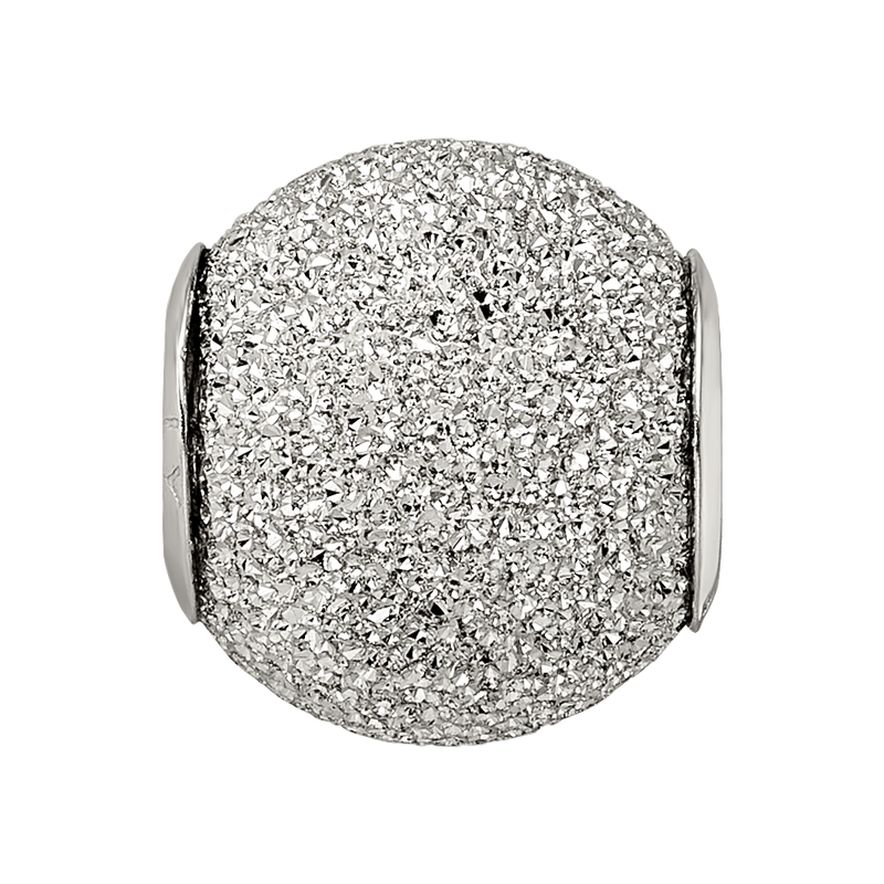 Sterling Silver Reflections Light Grey Laser Cut Bead
