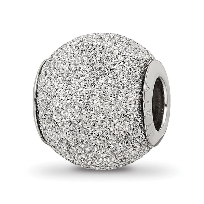 Sterling Silver Reflections Light Grey Laser Cut Bead