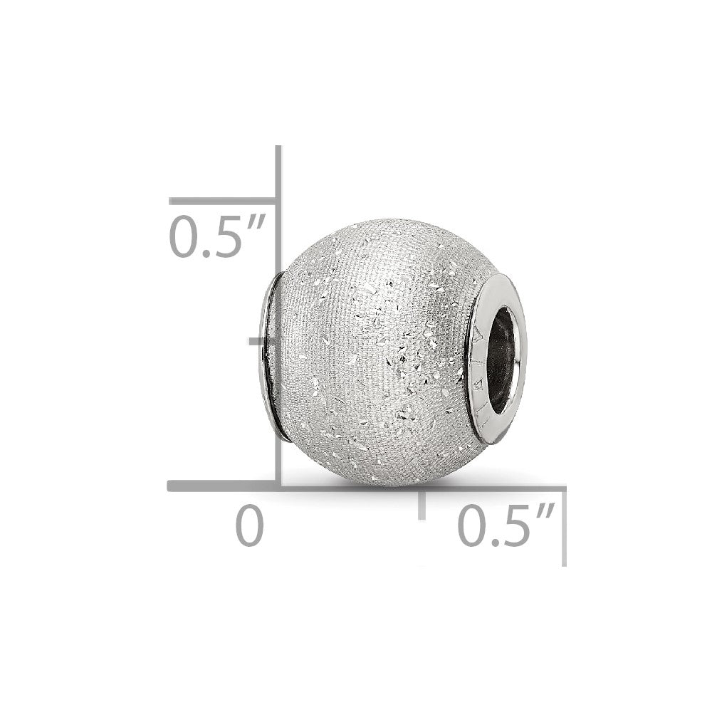 Sterling Silver Reflections Grey Laser Cut Bead