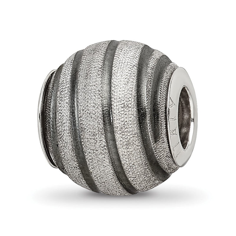 Sterling Silver Reflections Grey Laser Cut Bead