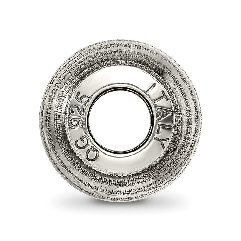 Sterling Silver Reflections Grey Laser Cut Bead
