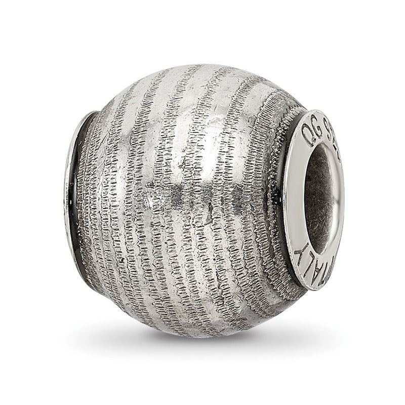 Sterling Silver Reflections Grey Laser Cut Bead