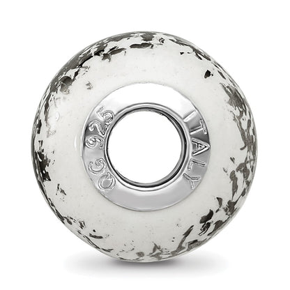 Sterling Silver Reflections White W/Platinum Foil Ceramic Bead