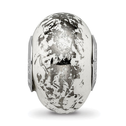 Sterling Silver Reflections White W/Platinum Foil Ceramic Bead