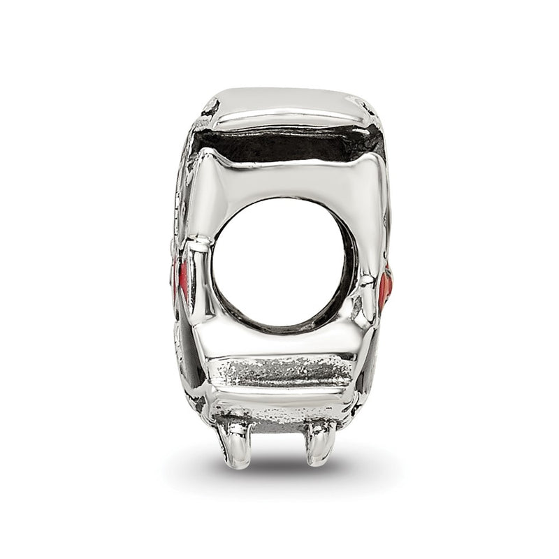 Sterling Silver Reflections Marcasite & Enameled Cat Moon Bead