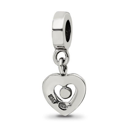 Sterling Silver Reflections Marcasite Heart Dangle Bead