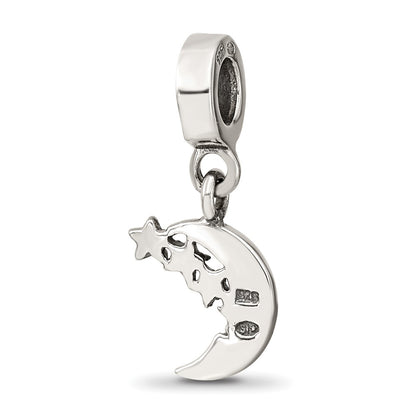 Sterling Silver Reflections Marcasite Moon & Stars Dangle Bead